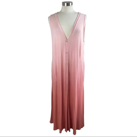 HUMMINGBIRD Ombre Button Front Midi Dress size M - Picture 8 of 8